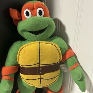 Vintage 2001 Michelangelo 14" Plush Teenage Mutant Ninja Turtle Rare Y2K